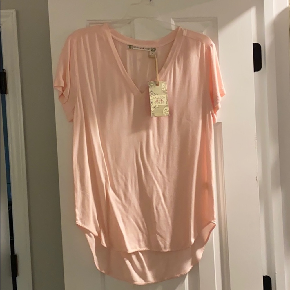 Chelsea & Violet Pink V Neck, NWT